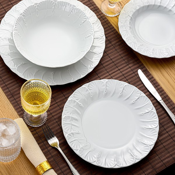 Σερβίτσιο Φαγητού Σετ 20τμχ Πορσελάνης Jasmine White CR